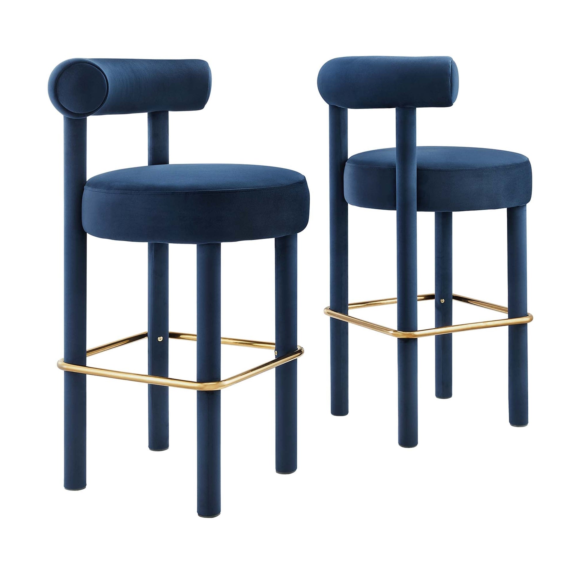 Zorn Bar Stool Set - Midnight Blue Gold Denmark Home