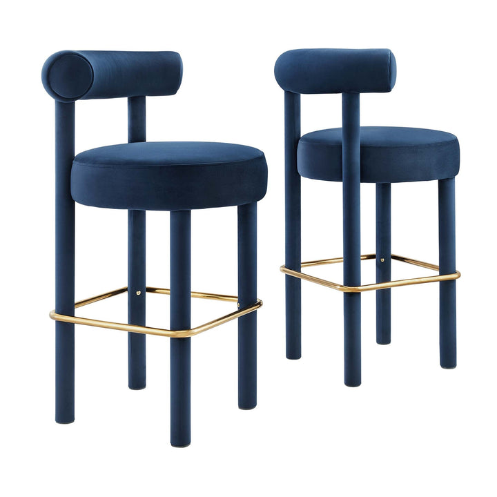Zorn Bar Stool Set - Midnight Blue Gold Denmark Home