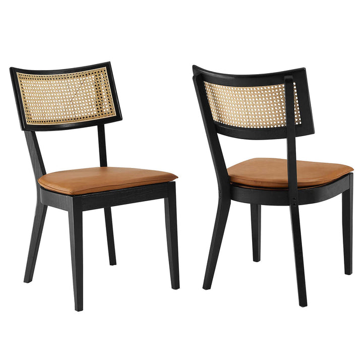 Fernholt Dining Chair Set  -Black Tan Denmark Home