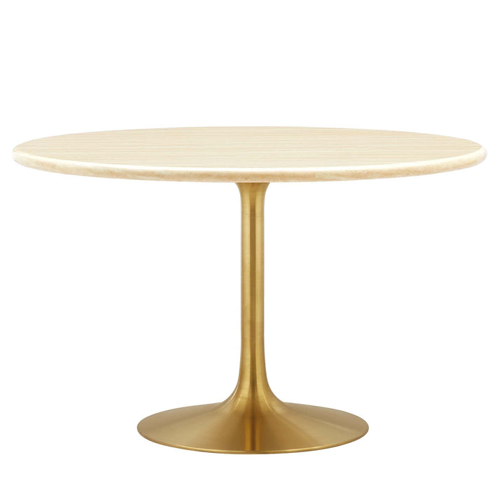 Novara Round Faux Marble Dining Table 48" - Gold White (Copy) Denmark Home