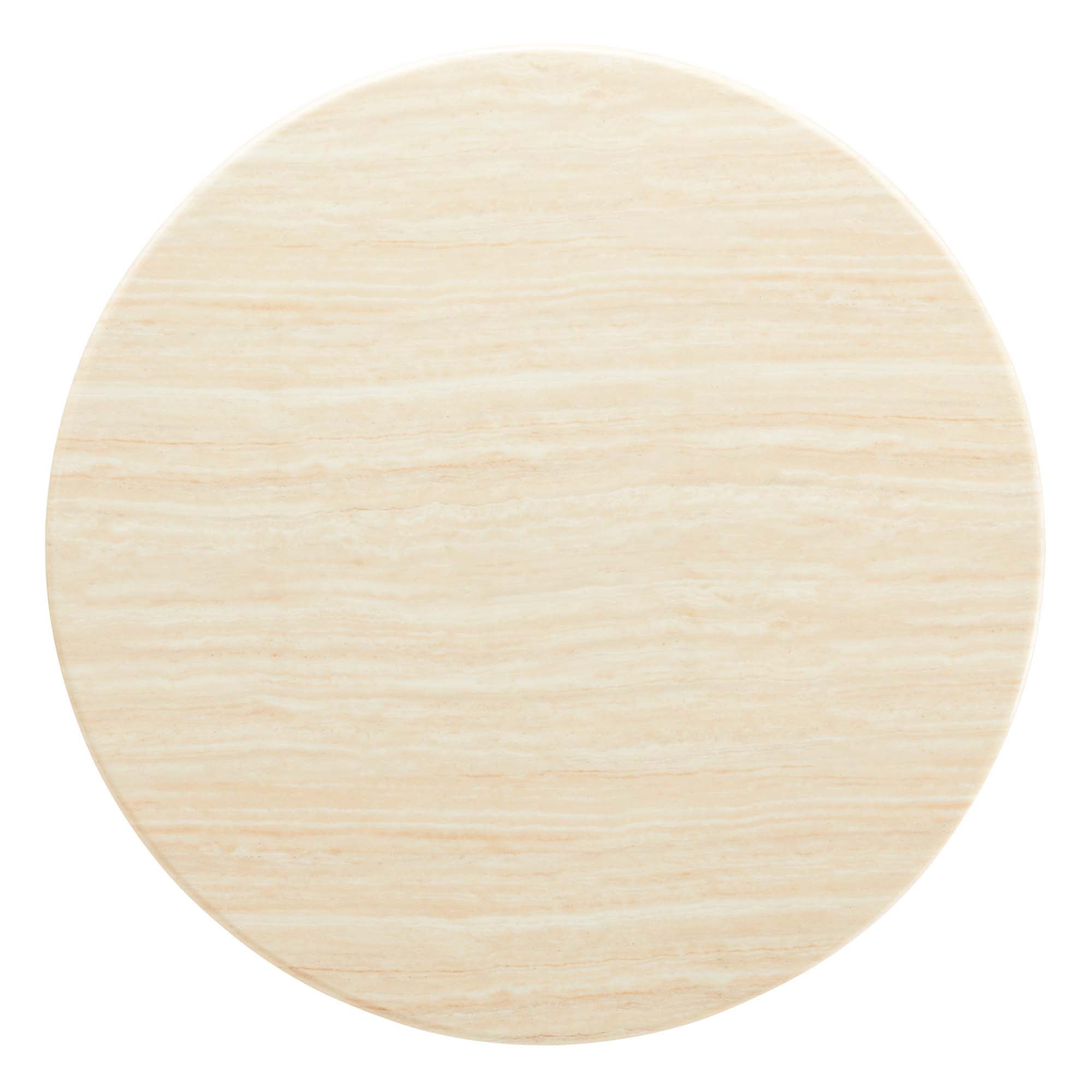 Novara Round Faux Travertine Dining Table 48" - Gold Travertine Denmark Home