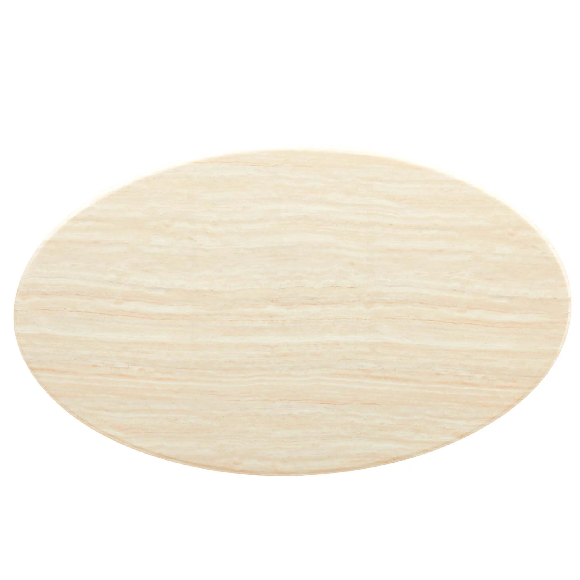 Novara 60” Oval Faux Travertine Dining Table - White Traventine Denmark Home