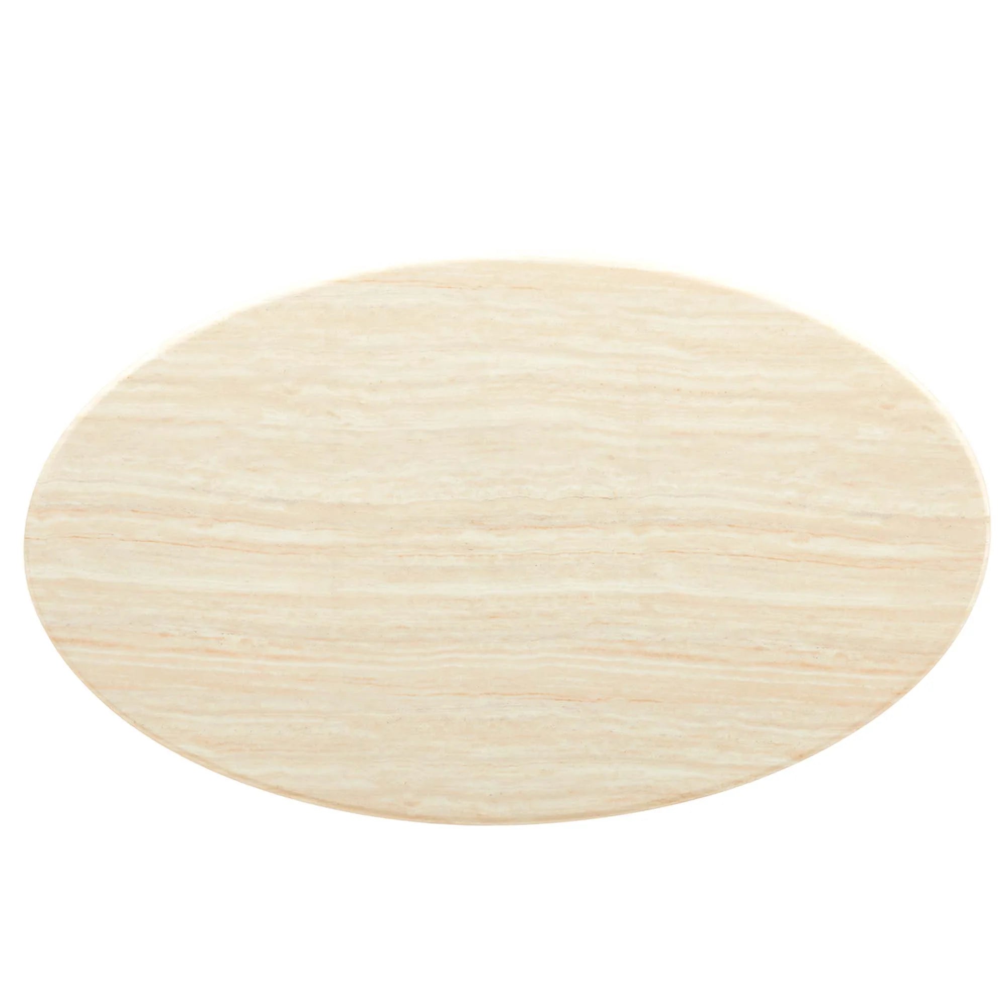 Novara 60” Oval Faux Travertine Dining Table - Gold Travertine Denmark Home
