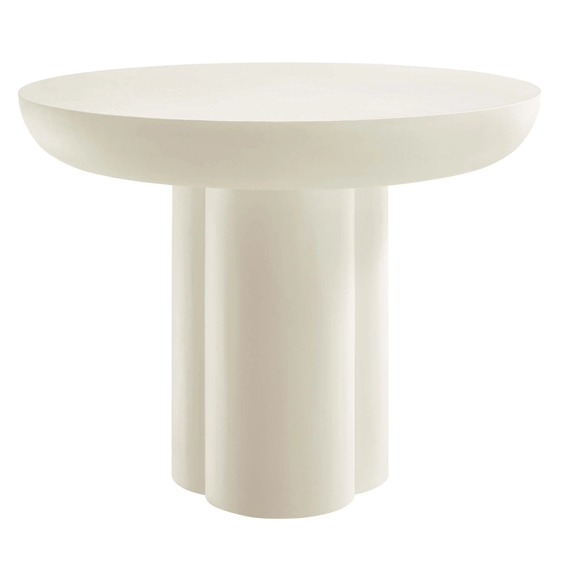 Lumi 40" Round Concrete Dining Table - White Denmark Home
