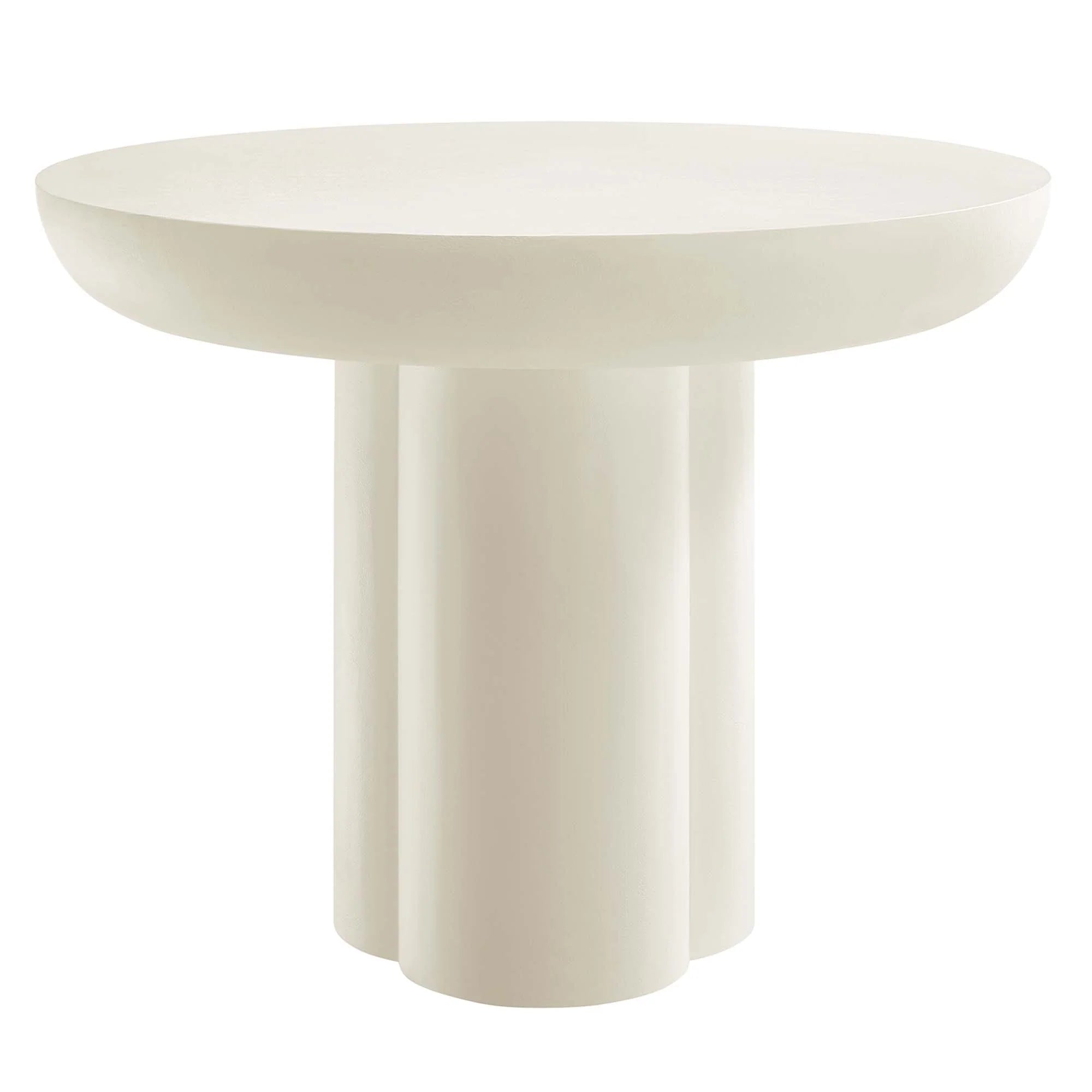 Lumi 40" Round Concrete Dining Table - White Denmark Home