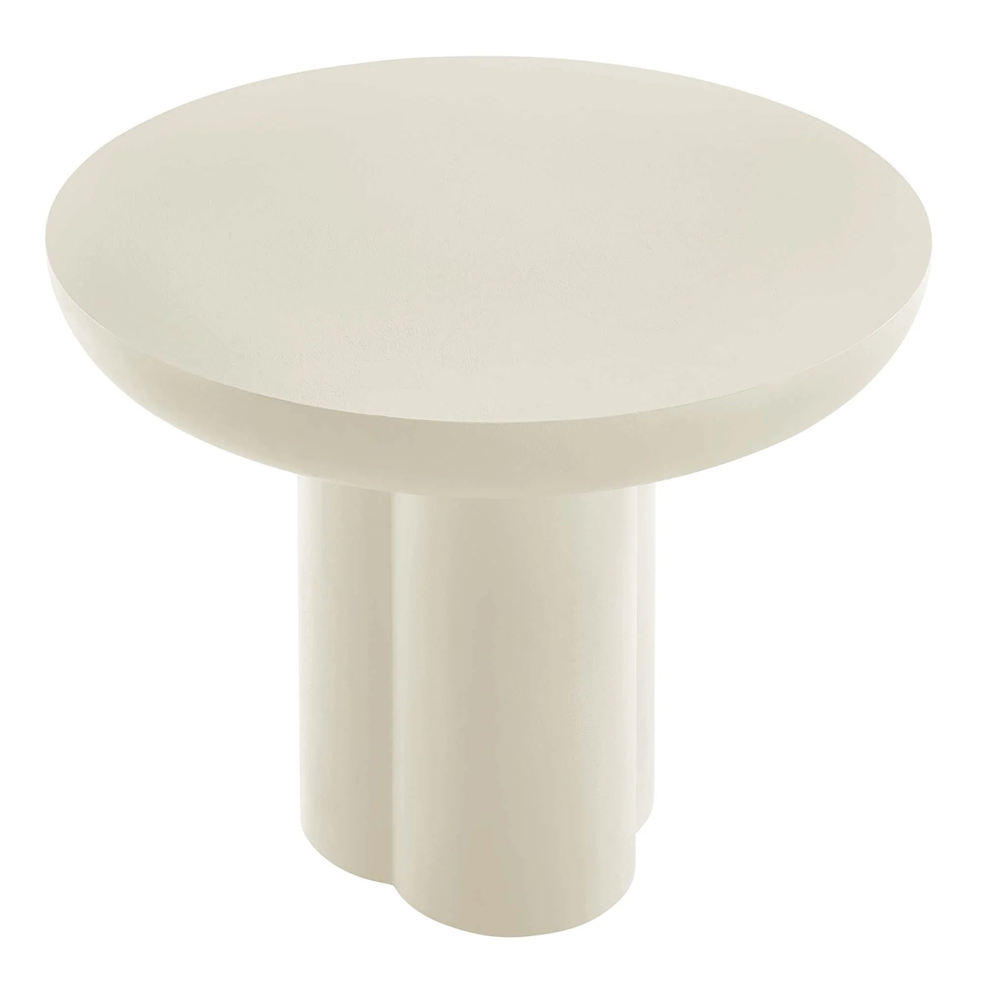 Lumi 40" Round Concrete Dining Table - White Denmark Home