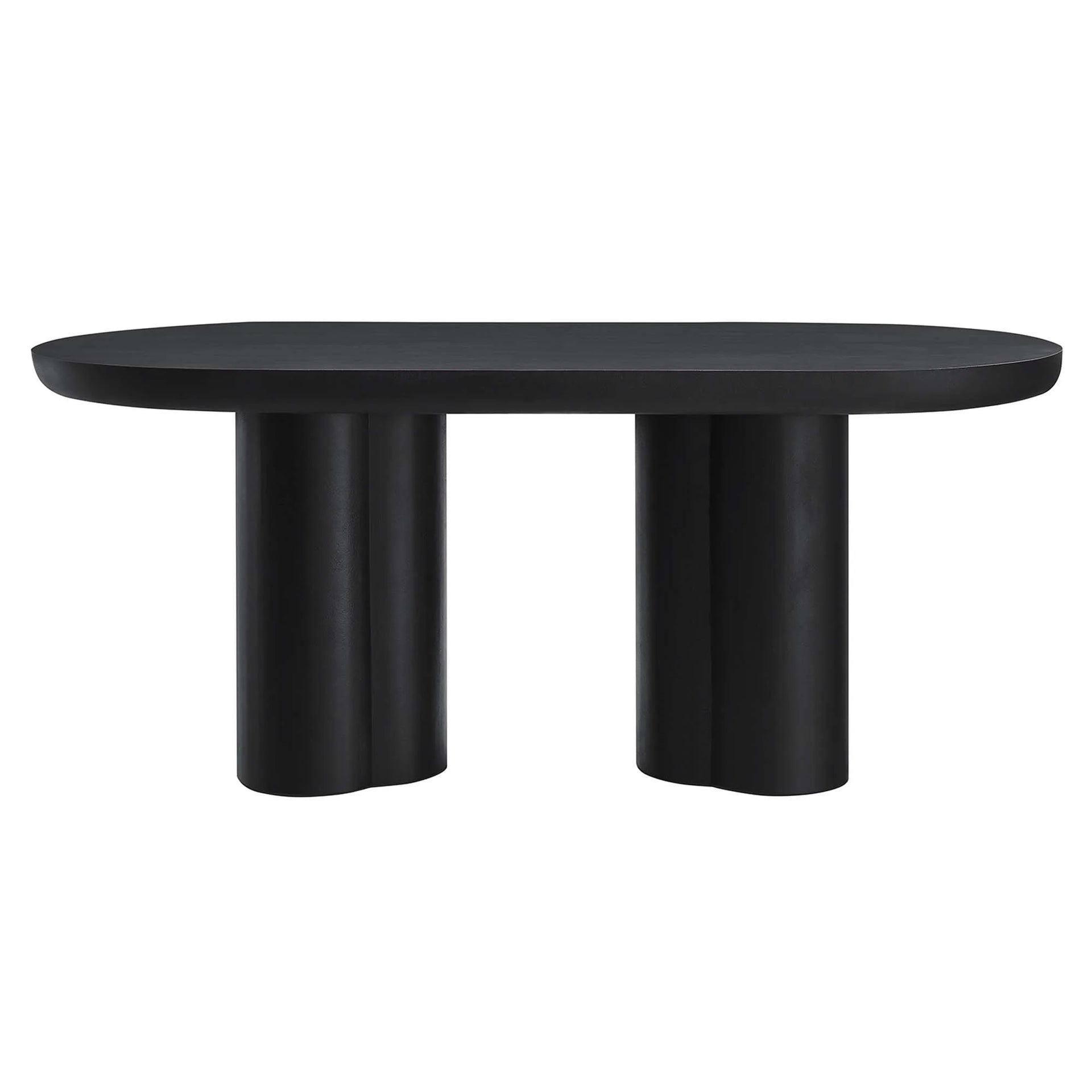 Lumi 72" Oval Concrete Dining Table - Black Denmark Home