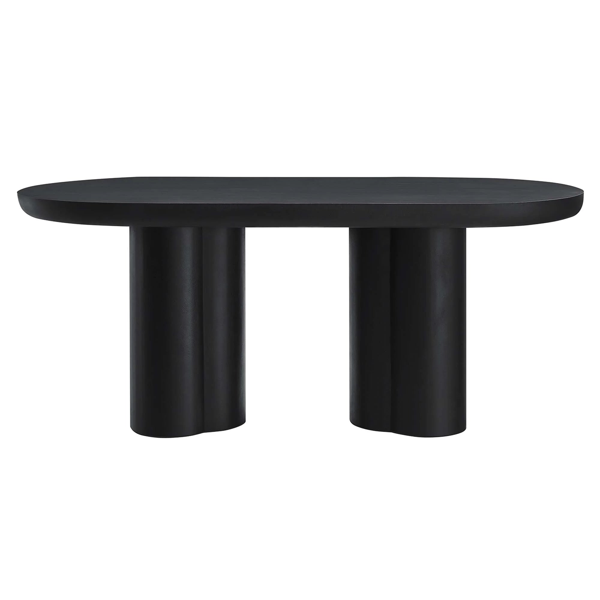 Lumi 72" Oval Concrete Dining Table - Black Denmark Home