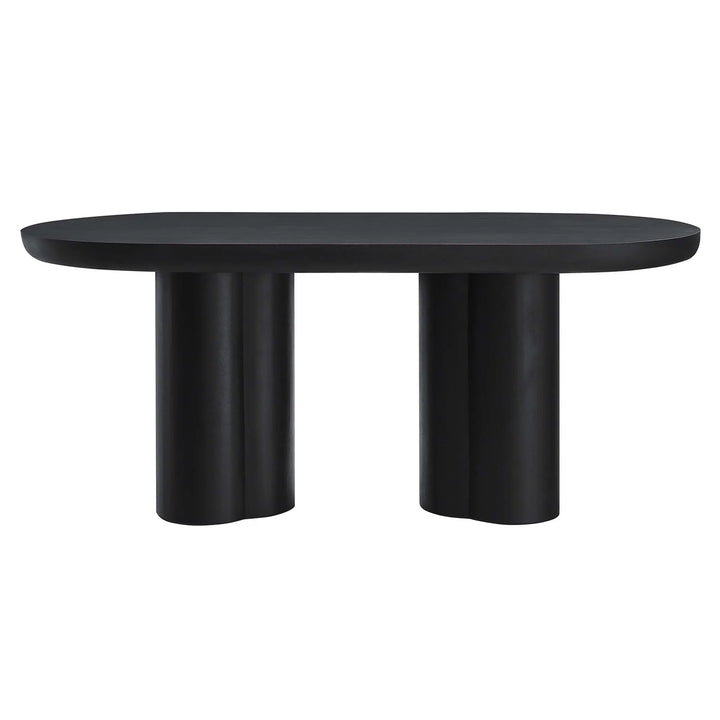 Lumi 72" Oval Concrete Dining Table - Black Denmark Home