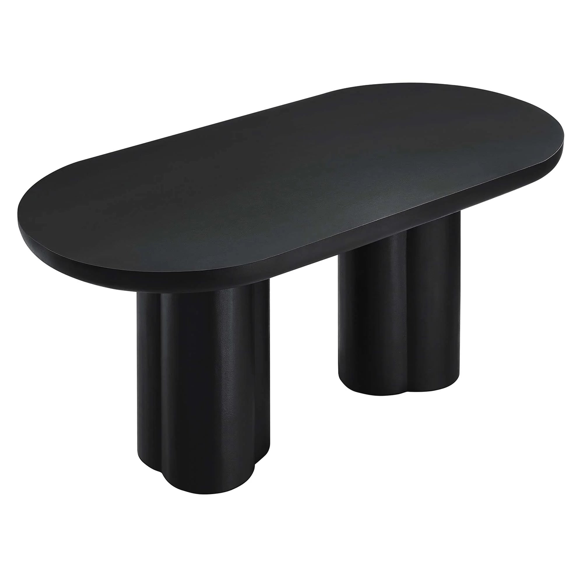 Lumi 72" Oval Concrete Dining Table - Black Denmark Home