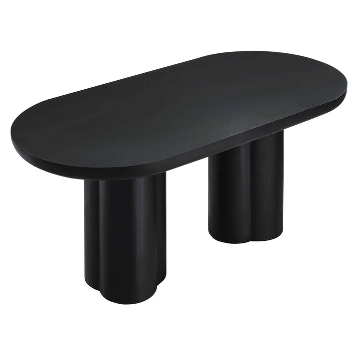 Lumi 72" Oval Concrete Dining Table - Black Denmark Home