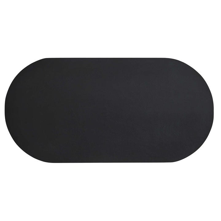 Lumi 72" Oval Concrete Dining Table - Black Denmark Home