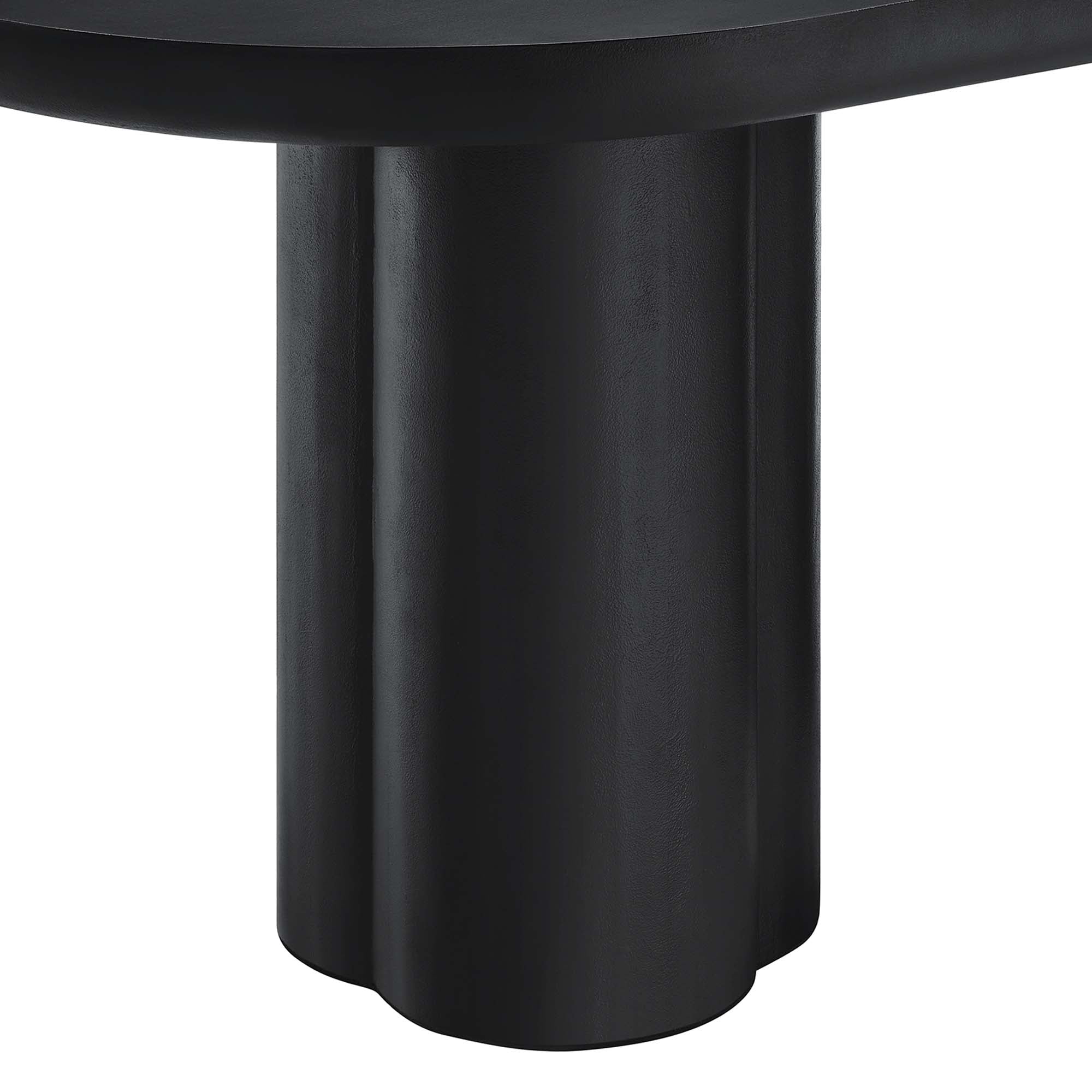 Lumi 72" Oval Concrete Dining Table - Black Denmark Home