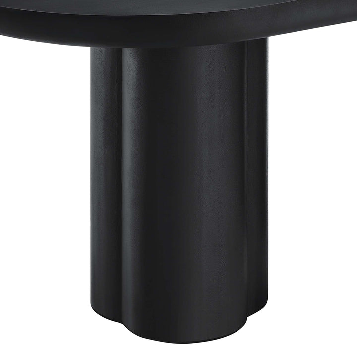 Lumi 72" Oval Concrete Dining Table - Black Denmark Home