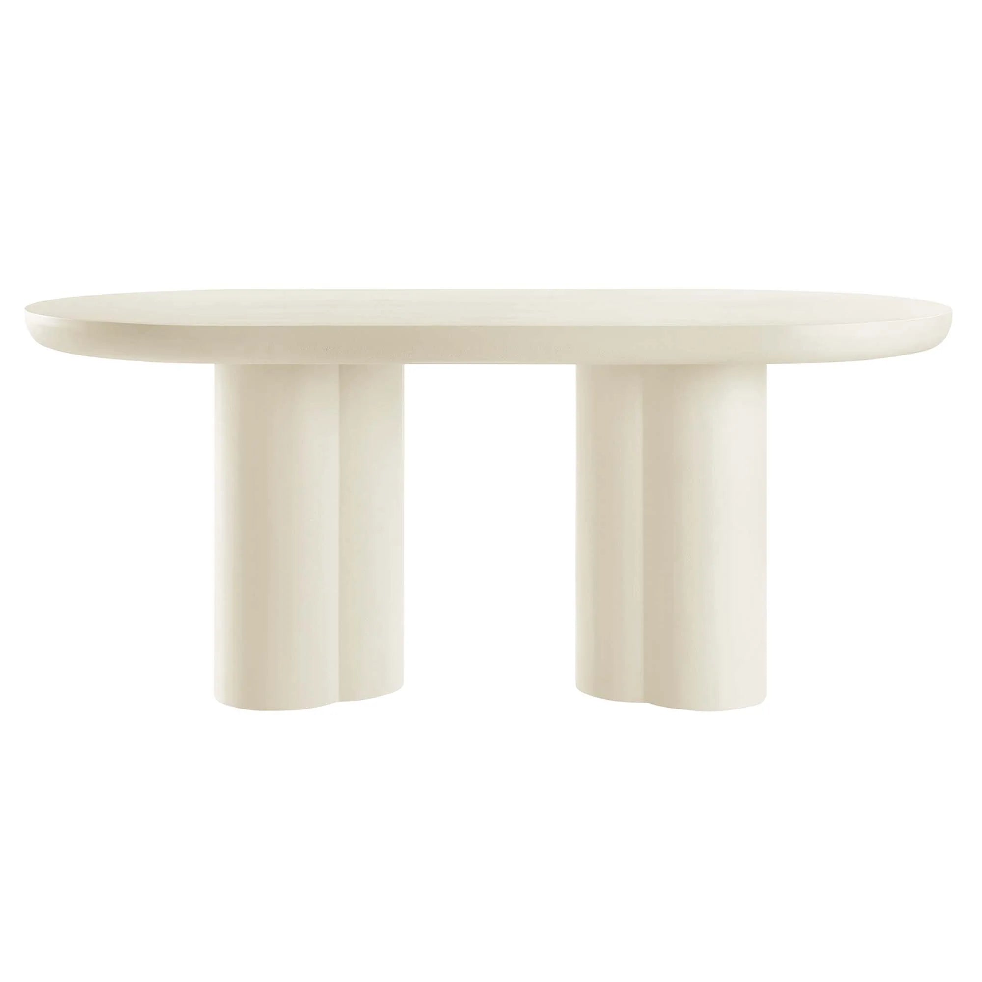 Lumi 72" Oval Concrete Dining Table in White Denmark Home