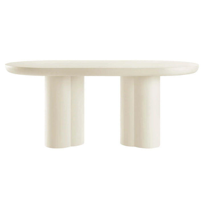 Lumi 72" Oval Concrete Dining Table in White Denmark Home