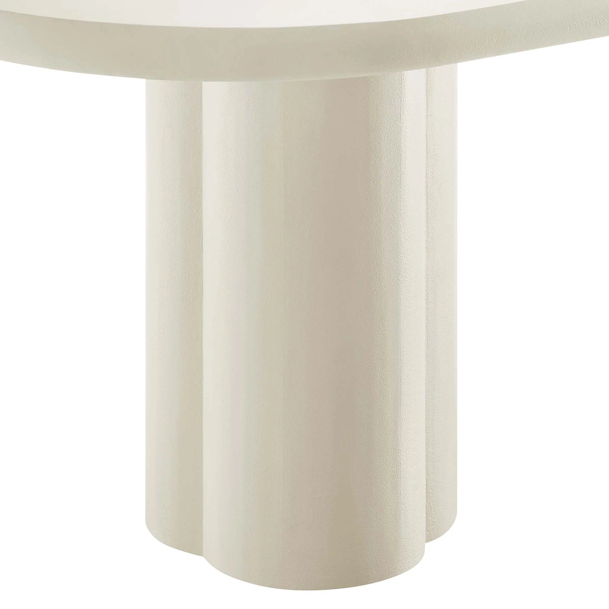 Lumi 72" Oval Concrete Dining Table in White Denmark Home