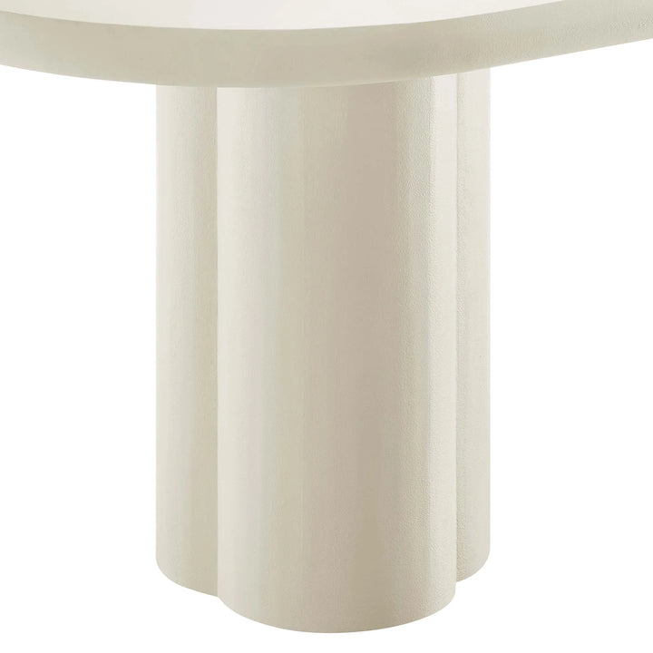 Lumi 72" Oval Concrete Dining Table in White Denmark Home