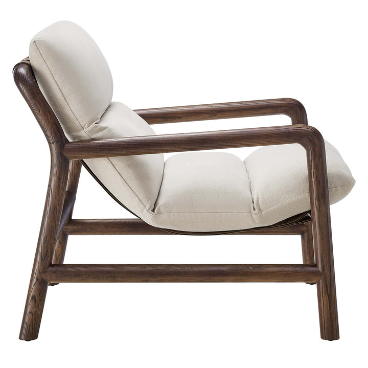 Arvina Sling Accent Chair-Dune Fabric Walnut Denmark Home