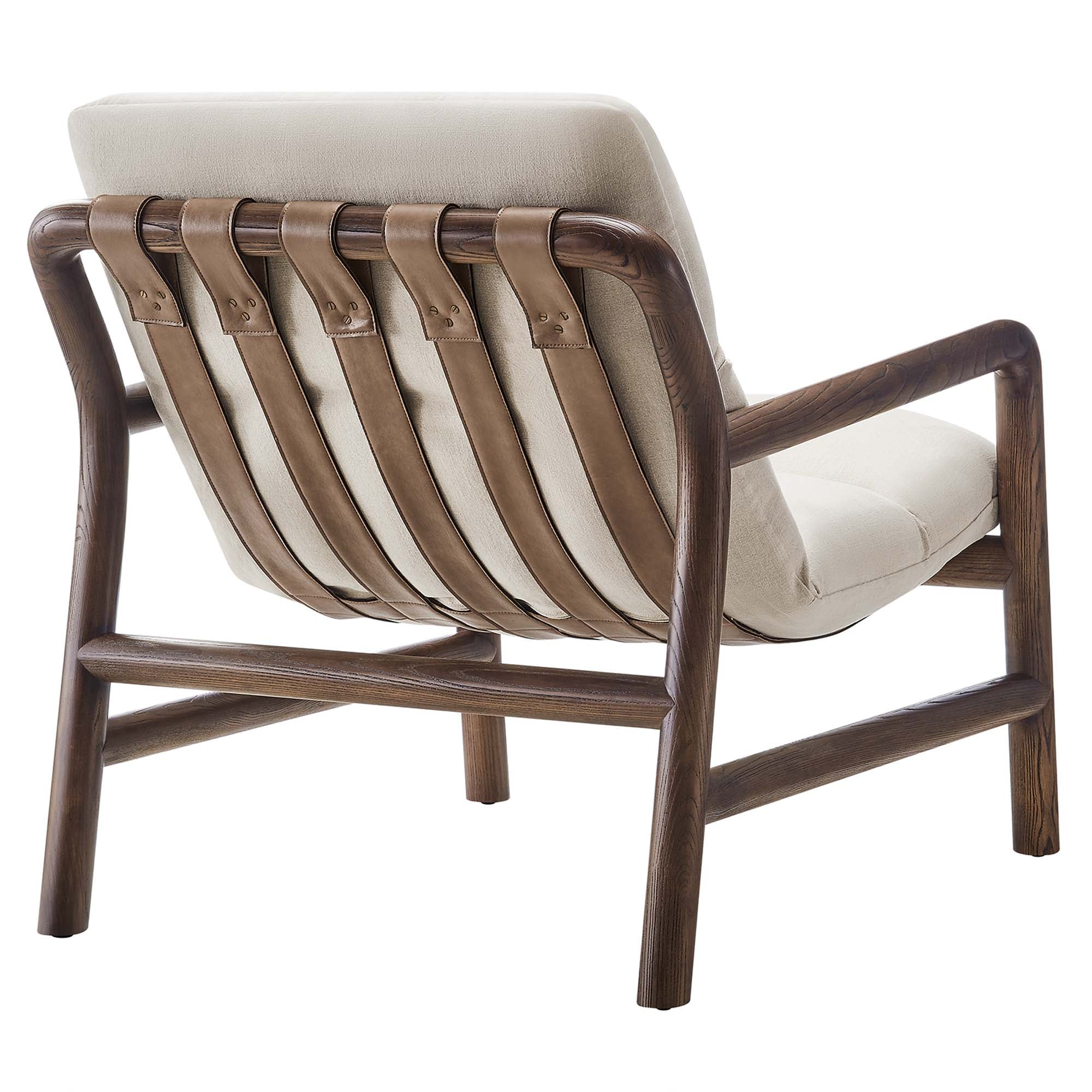Arvina Sling Accent Chair-Dune Fabric Walnut Denmark Home