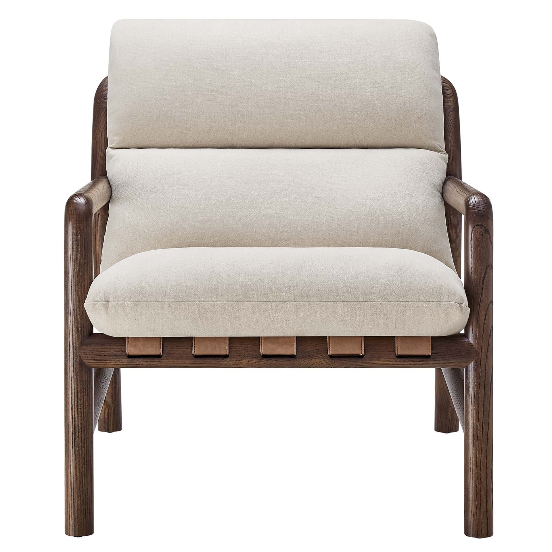 Arvina Sling Accent Chair-Dune Fabric Walnut Denmark Home