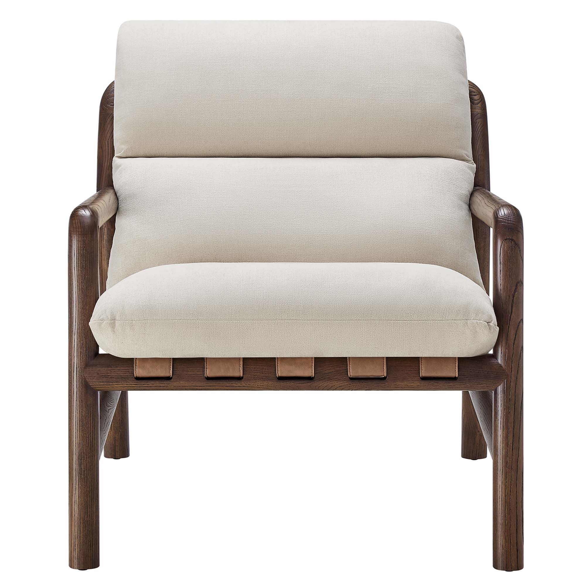 Arvina Sling Accent Chair-Dune Fabric Walnut Denmark Home
