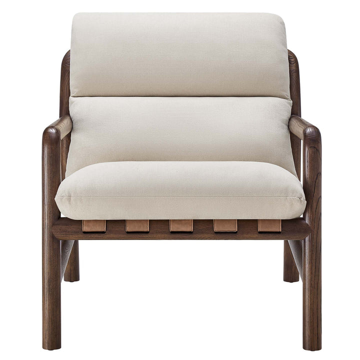 Arvina Sling Accent Chair-Dune Fabric Walnut Denmark Home