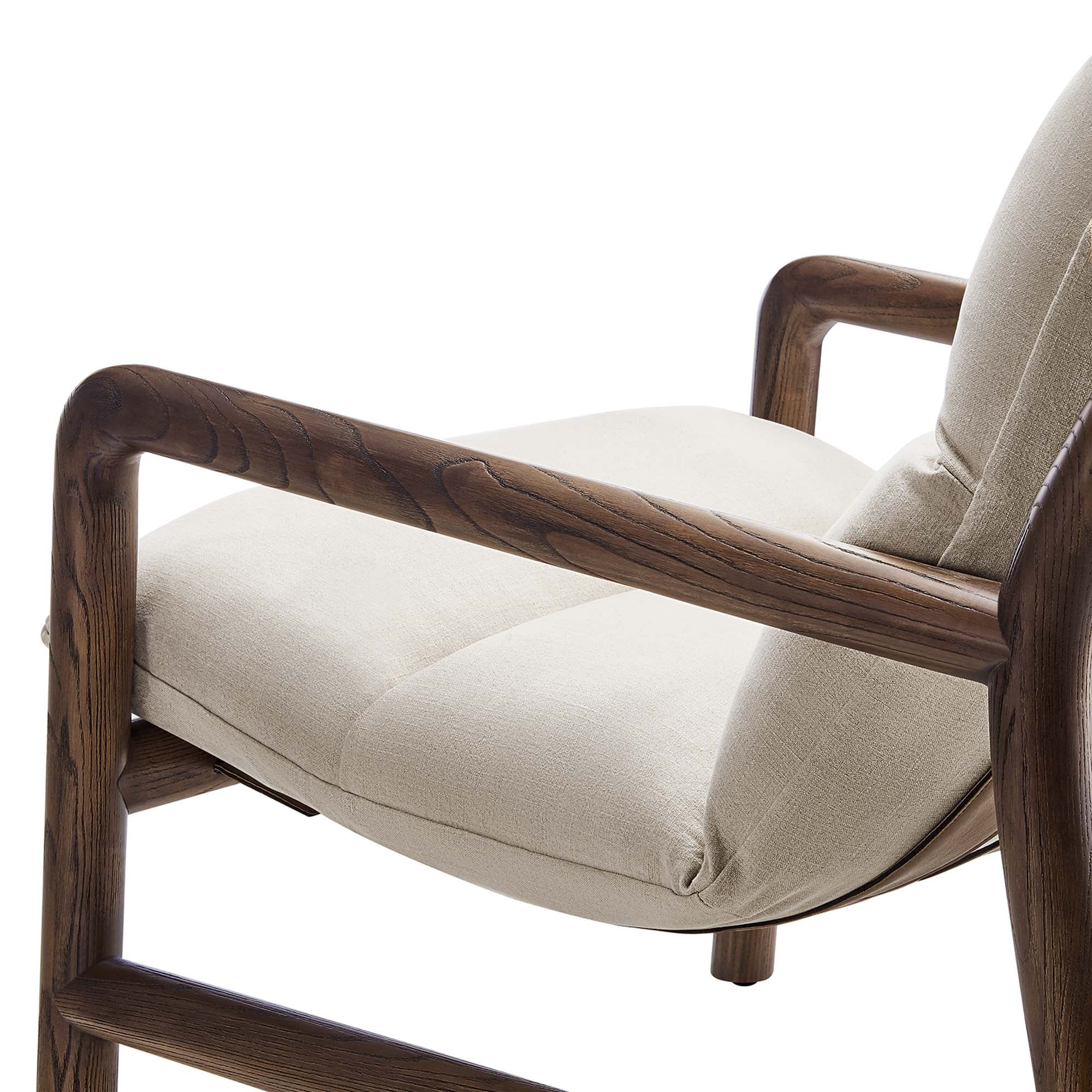 Arvina Sling Accent Chair-Dune Fabric Walnut Denmark Home