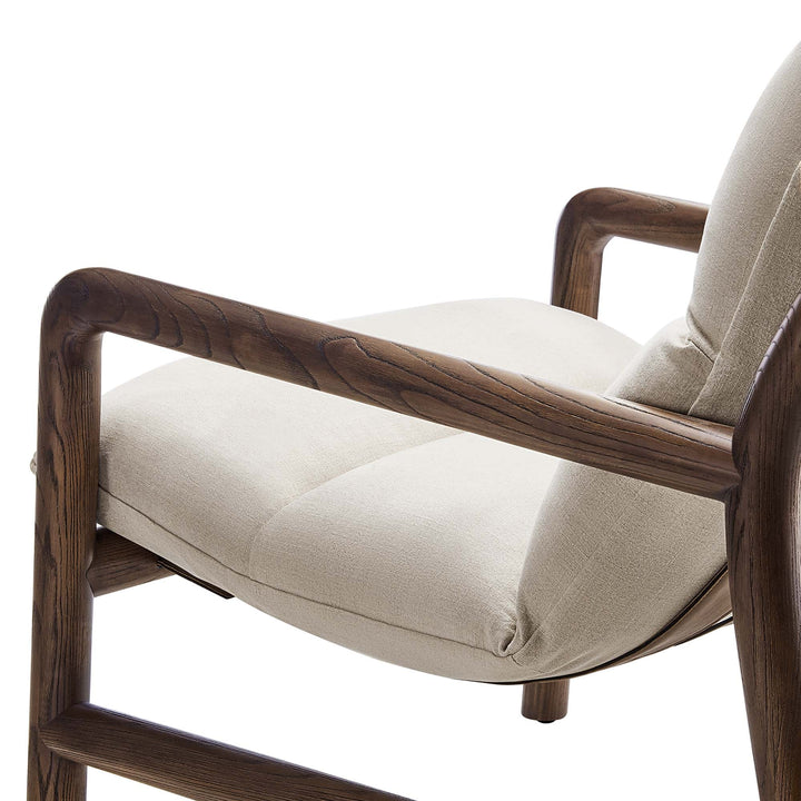 Arvina Sling Accent Chair-Dune Fabric Walnut Denmark Home