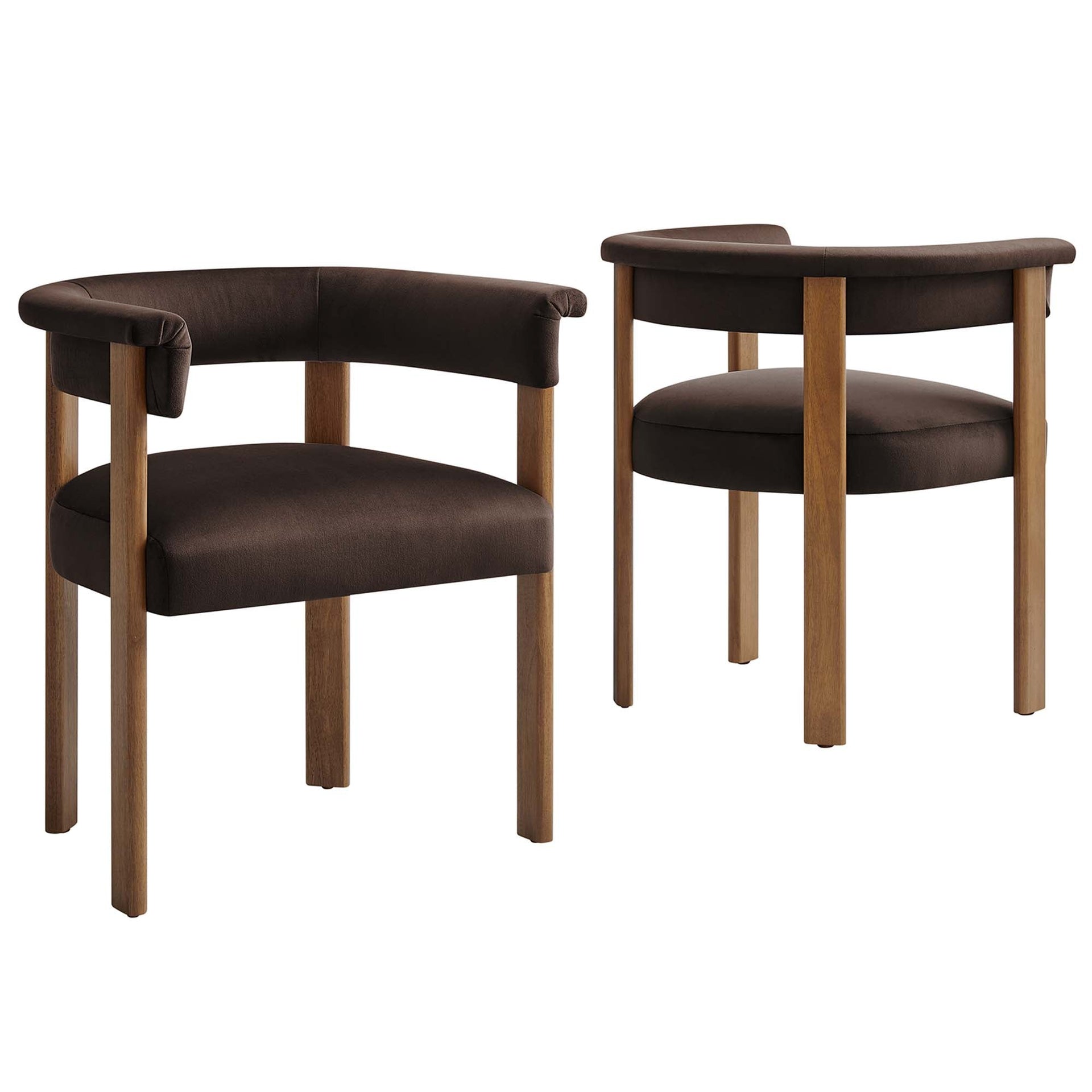 Solvéra Velvet Dining Chair Set - Chocolate Brown Denmark Home