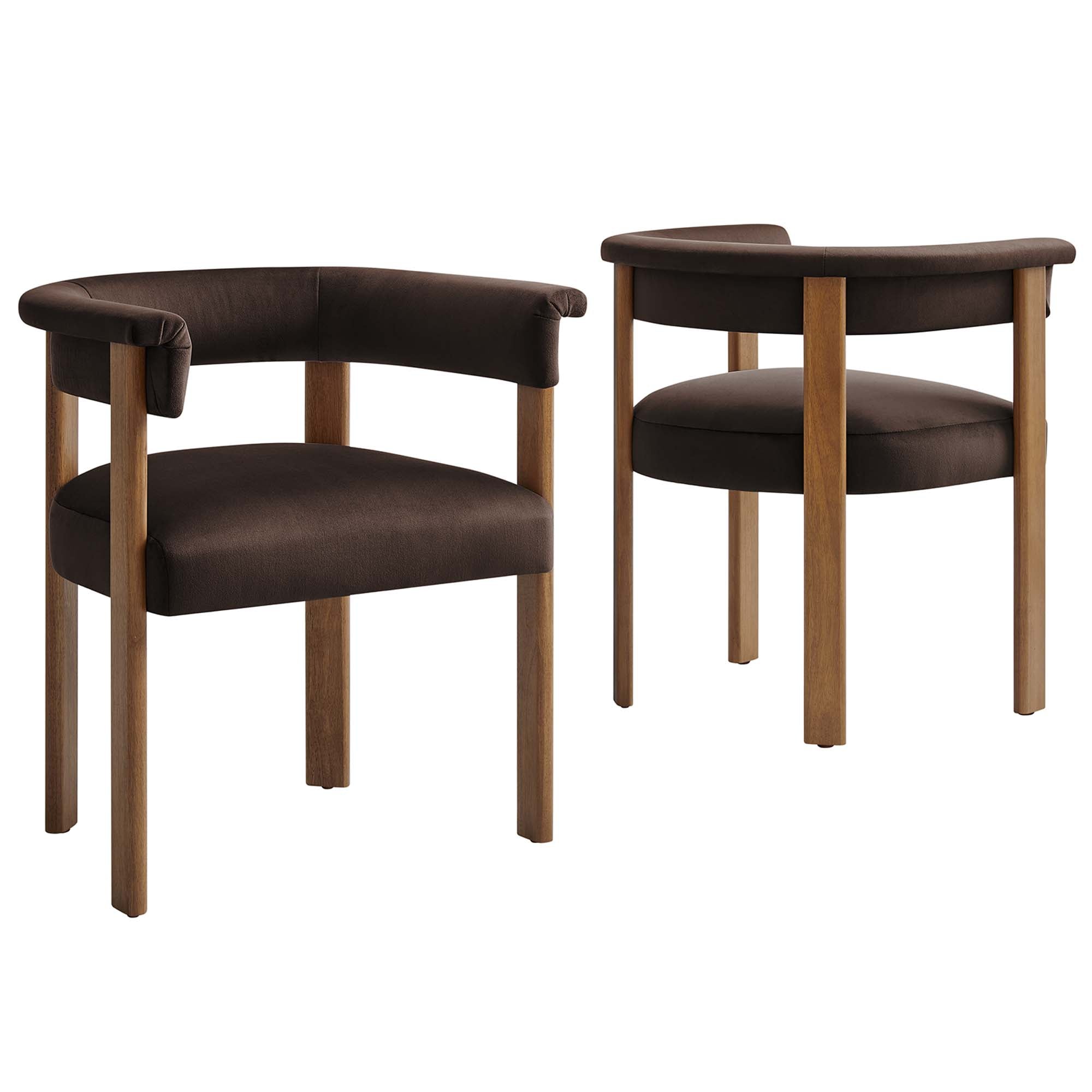 Solvéra Velvet Dining Chair Set - Chocolate Brown Denmark Home
