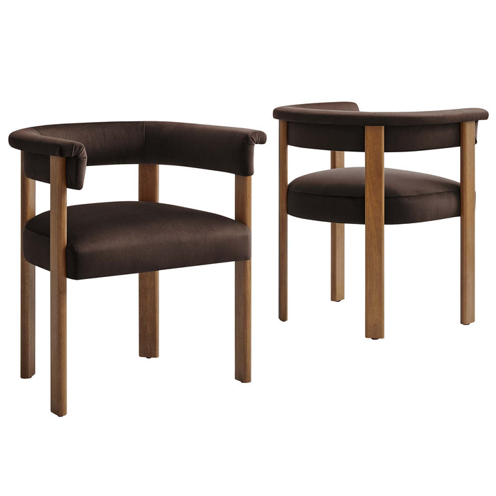 Solvéra Velvet Dining Chair Set - Chocolate Brown Denmark Home