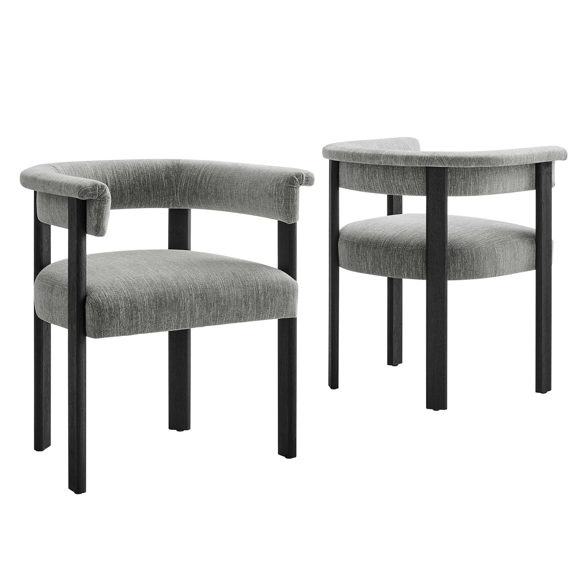 Solvéra Dining Chair Set - Heathered Weave Gray Black Denmark Home