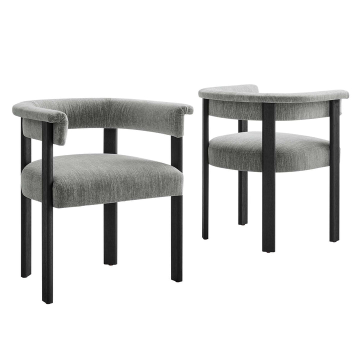 Solvéra Dining Chair Set - Heathered Weave Gray Black Denmark Home