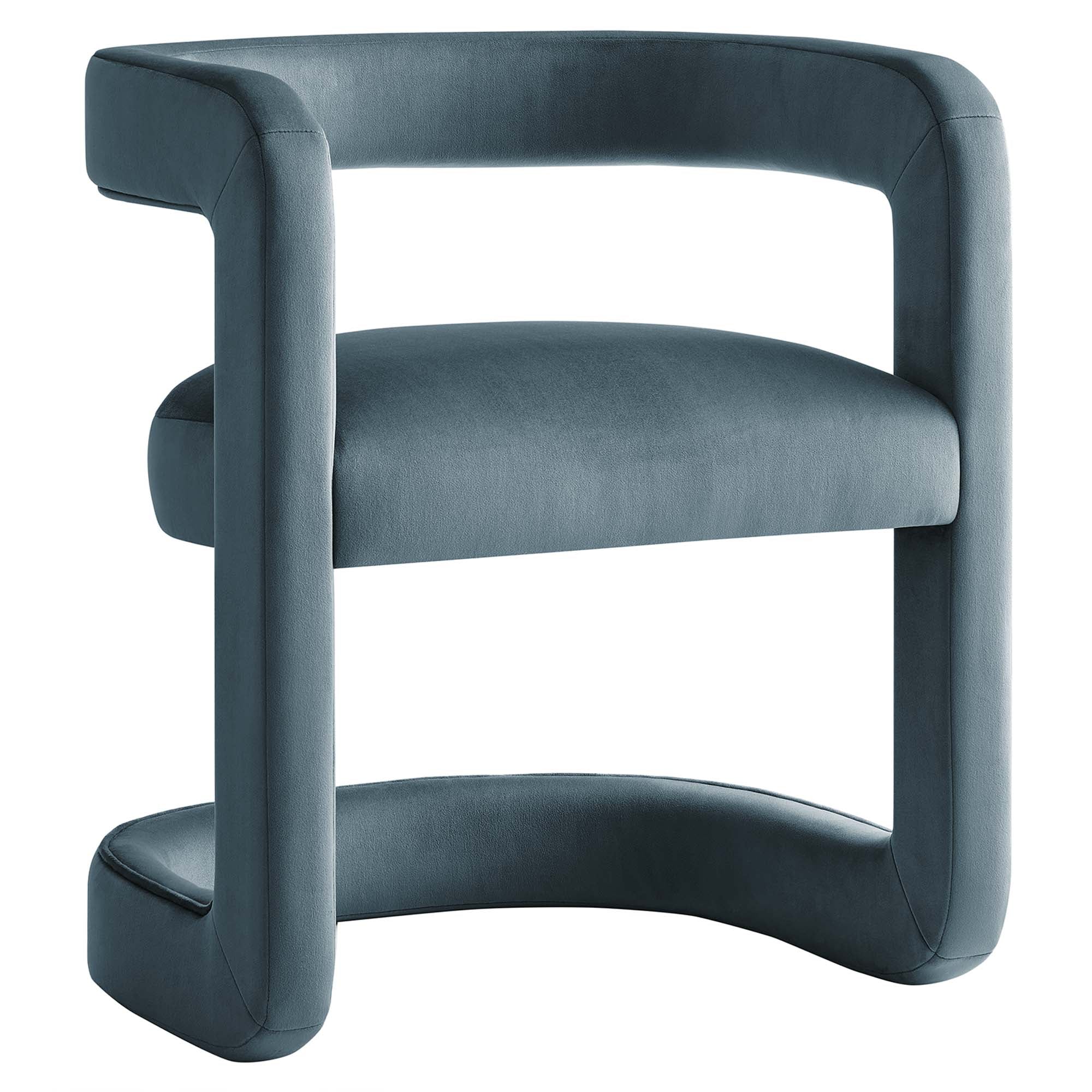 Vigo Velvet Barrel Dining Chair - Cadet Blue Denmark Home