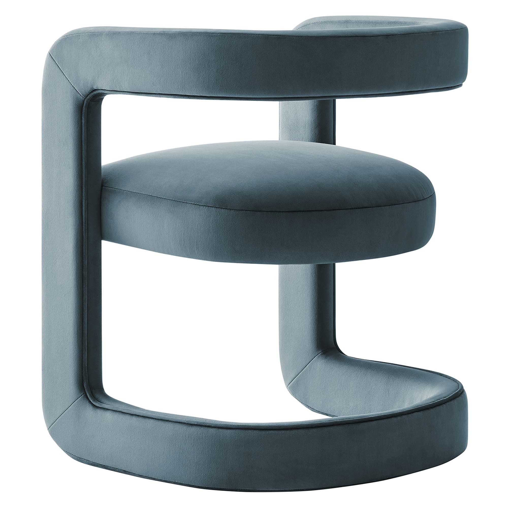 Vigo Velvet Accent Chair-Cadet Blue Denmark Home