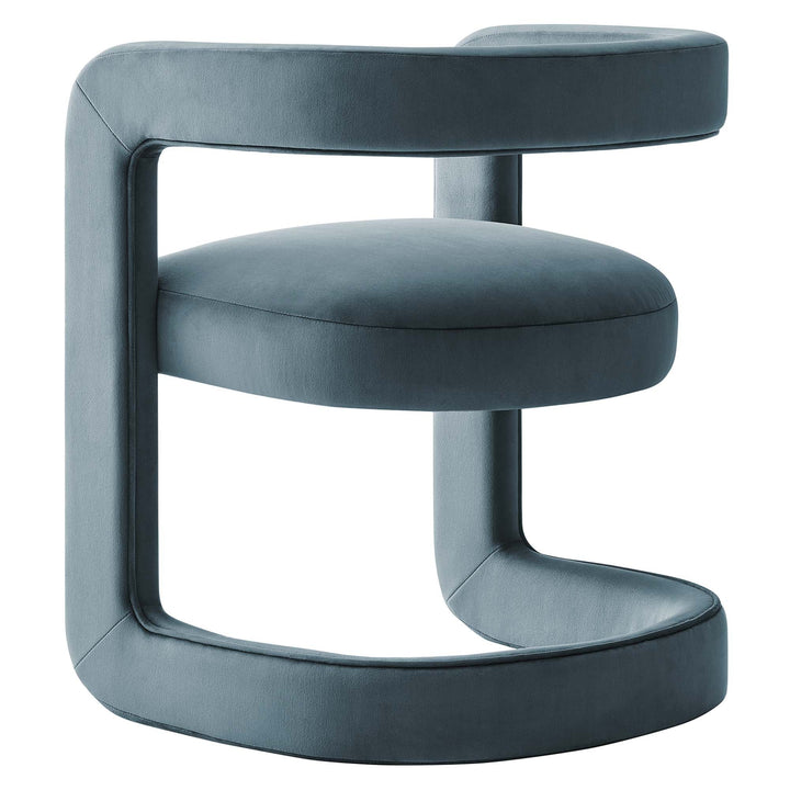 Vigo Velvet Accent Chair-Cadet Blue Denmark Home