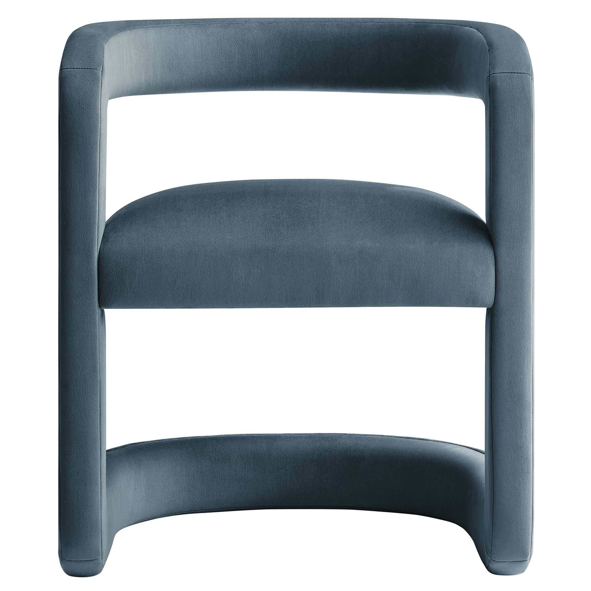 Vigo Velvet Accent Chair-Cadet Blue Denmark Home