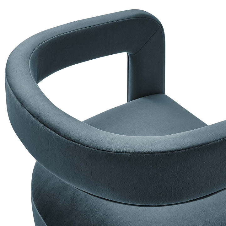 Vigo Velvet Accent Chair-Cadet Blue Denmark Home