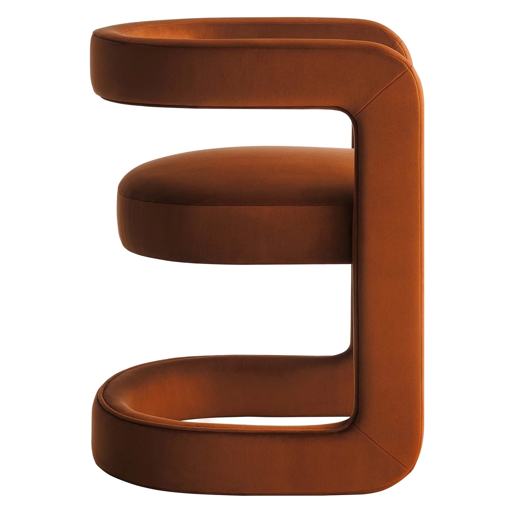 Vigo Velvet Accent Chair-Rust Denmark Home