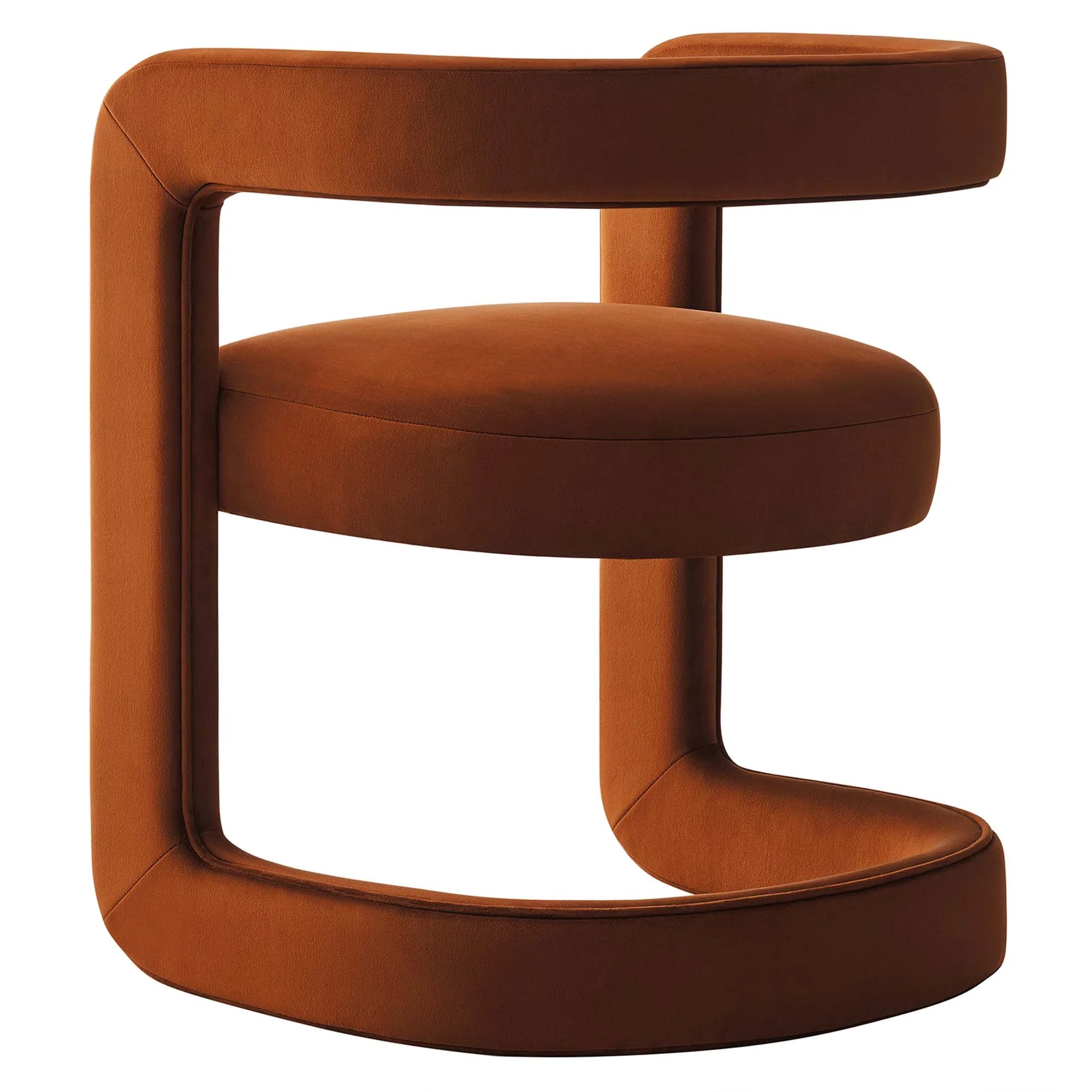 Vigo Velvet Accent Chair-Rust Denmark Home