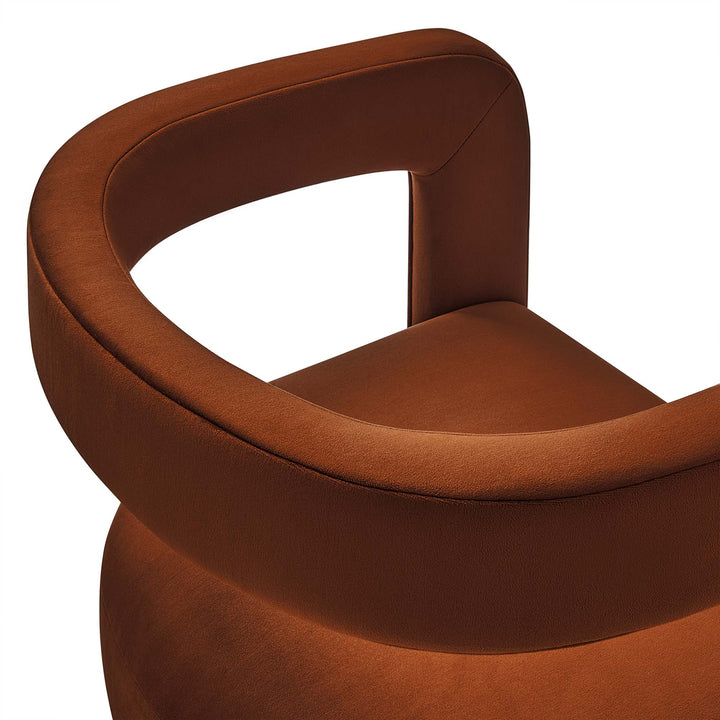 Vigo Velvet Accent Chair-Rust Denmark Home