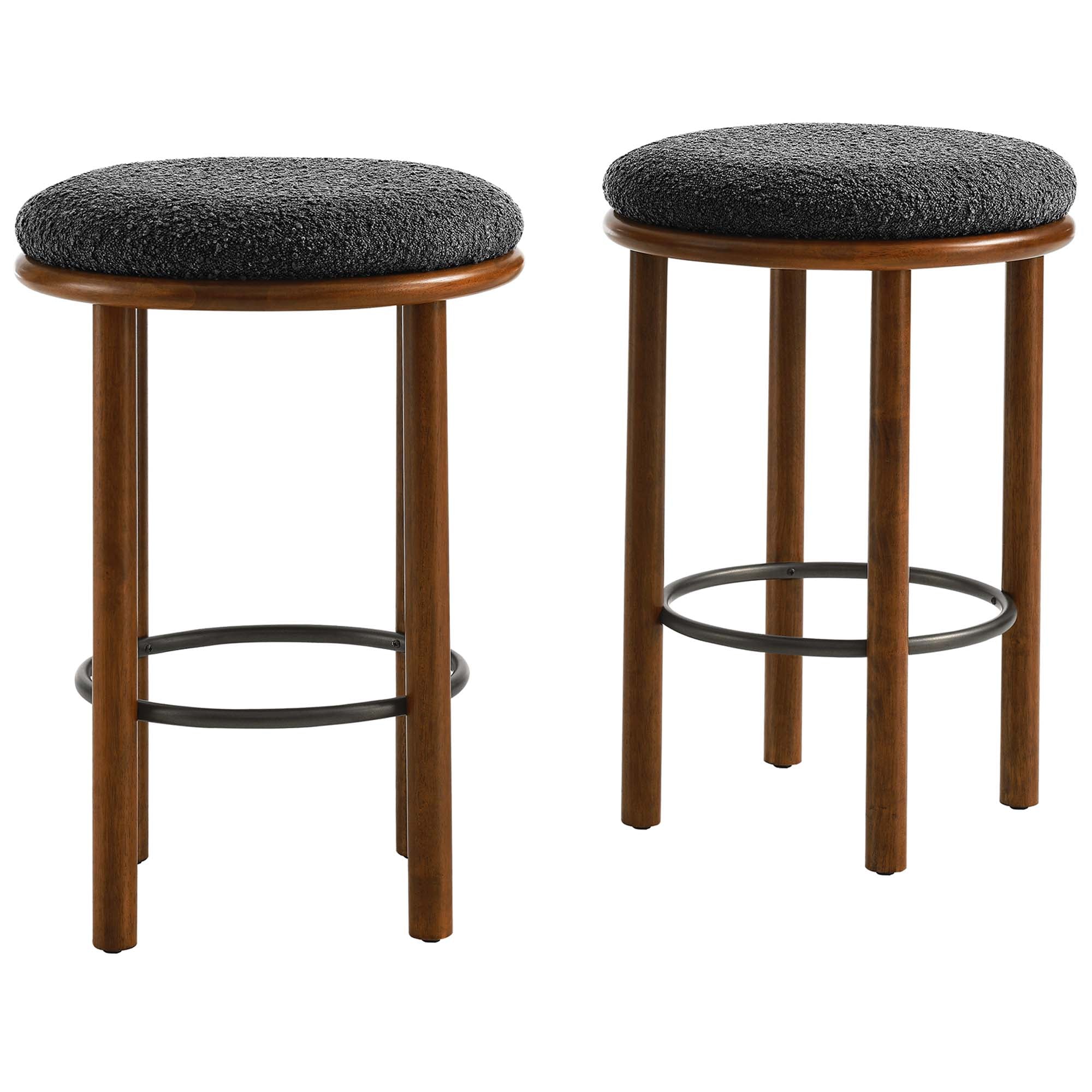 Clad Bar Stools Set of 2 - Walnut Charcoal Denmark Home