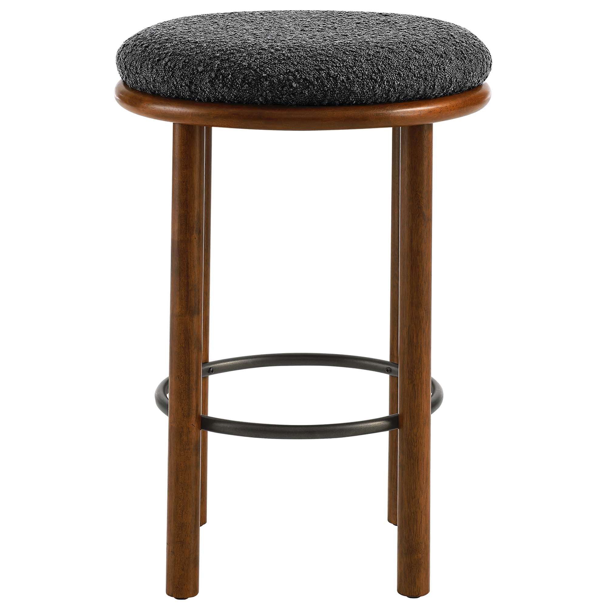 Clad Counter Stool Set of 2 - Walnut Charcoal Denmark Home