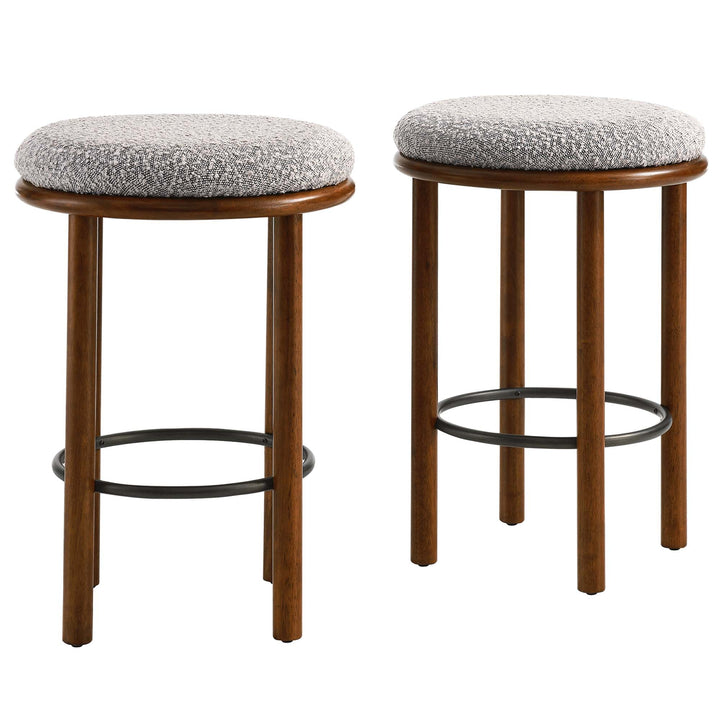 Clad Counter Stool Set of 2 - Walnut Charcoal (Copy) Denmark Home