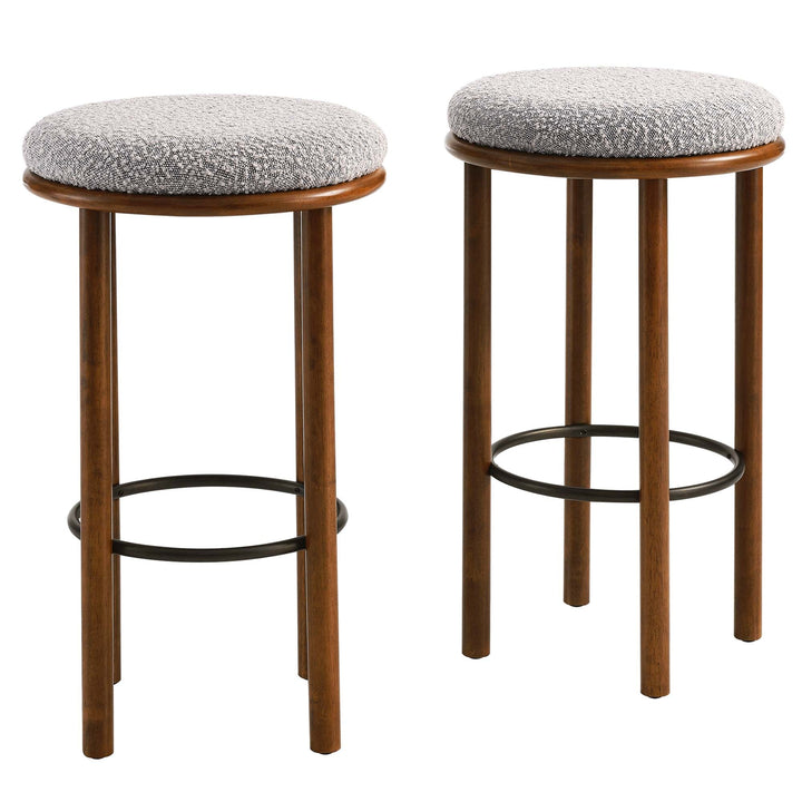 Clad Bar Stools Set of 2 - Walnut Ivory (Copy) Denmark Home