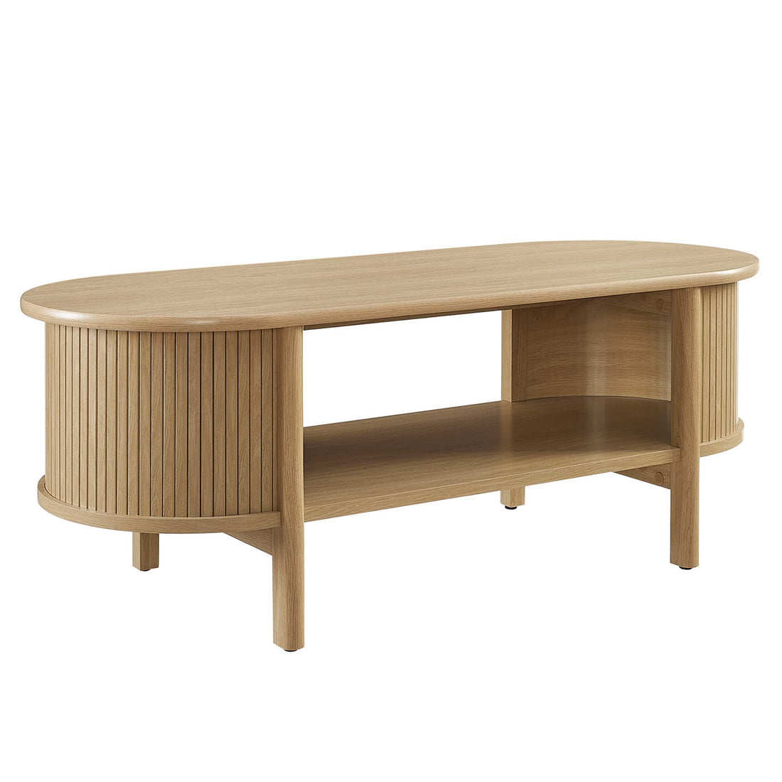 Halvor Oval Fluted Coffee Table - Oak