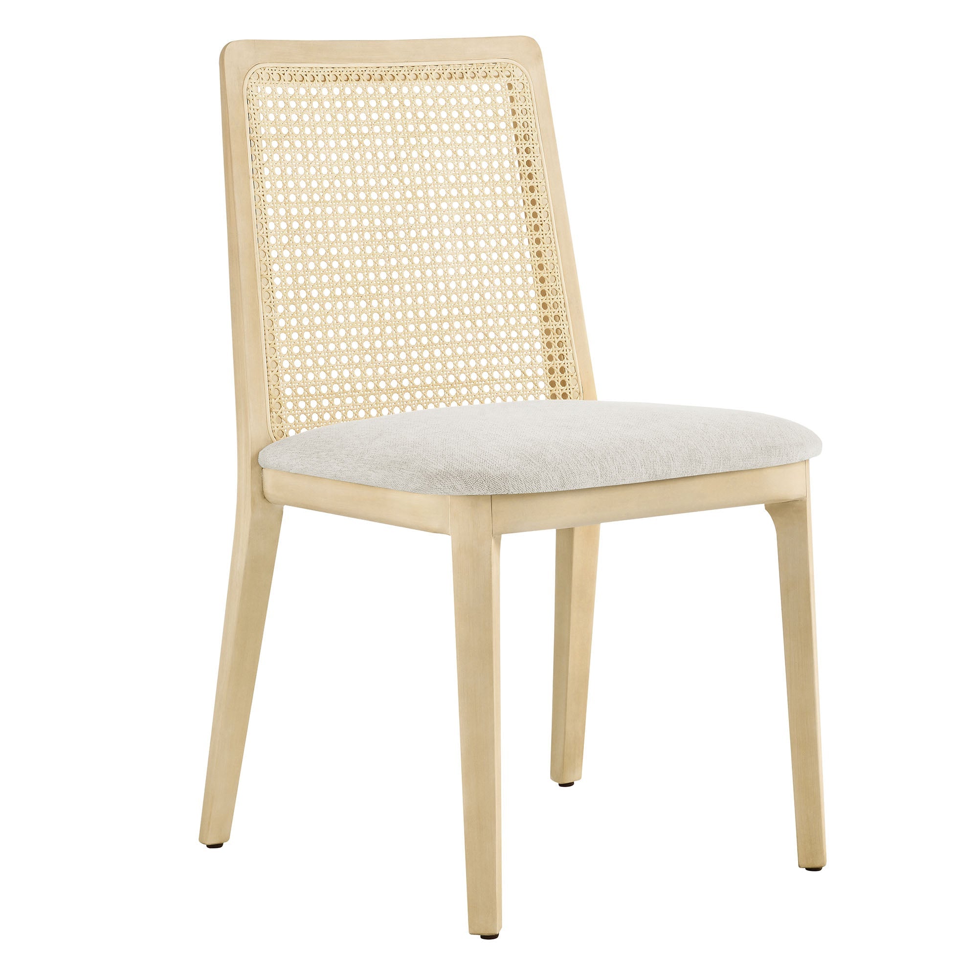 Briaré Dining Side Chair - Antique White Natural Heathered Weave Ivory Denmark Home