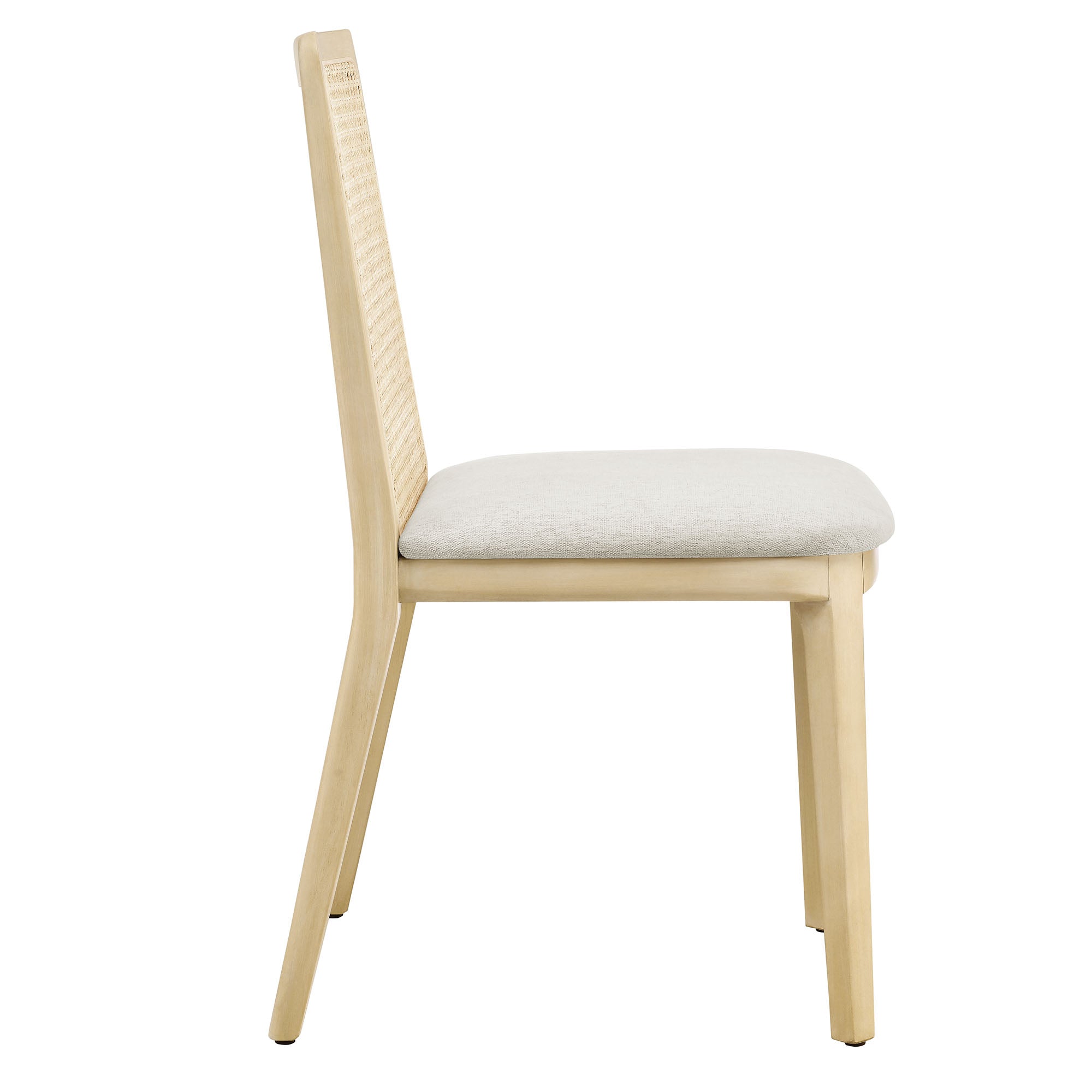 Briaré Dining Side Chair - Antique White Natural Heathered Weave Ivory Denmark Home