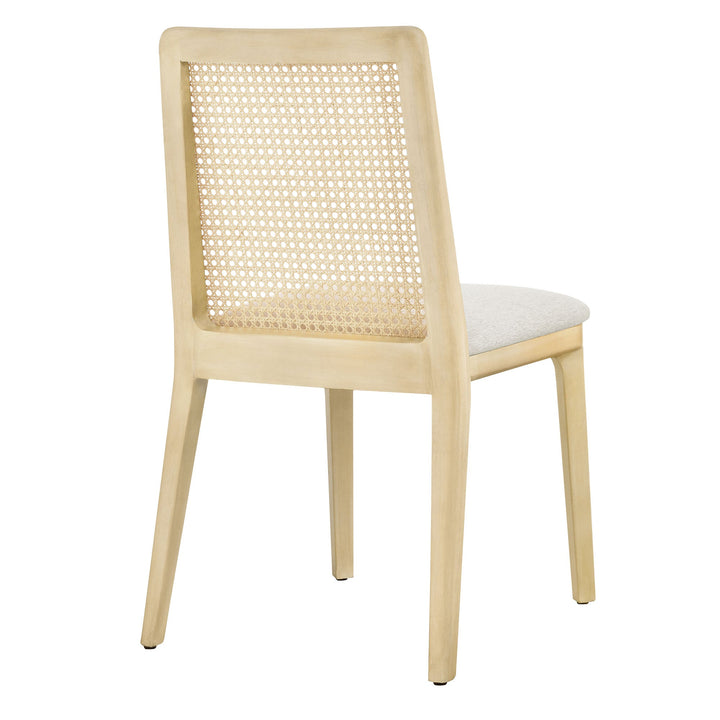 Briaré Dining Side Chair - Antique White Natural Heathered Weave Ivory Denmark Home